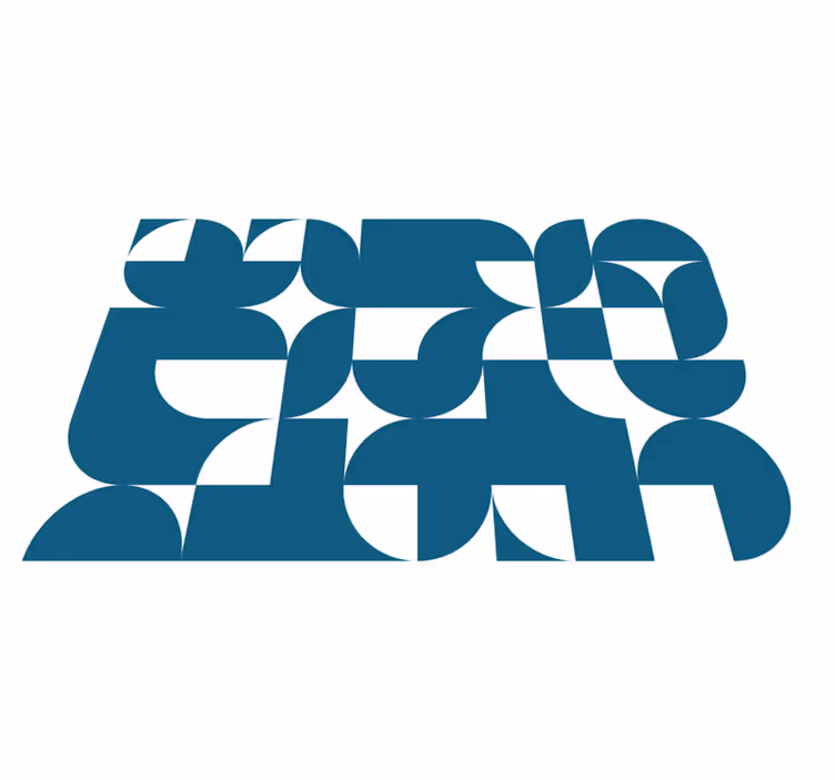 Vinyl teppich geometrisch blauer kreis muster - TenStickers