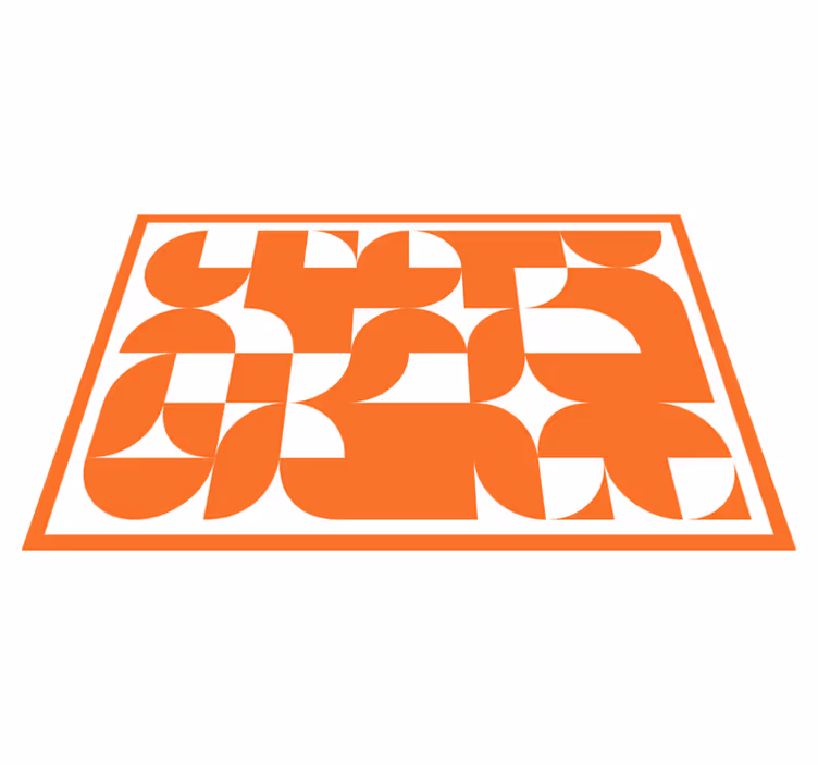 Vinyl teppich geometrisch mit orangefarbenem kreismuster - TenStickers
