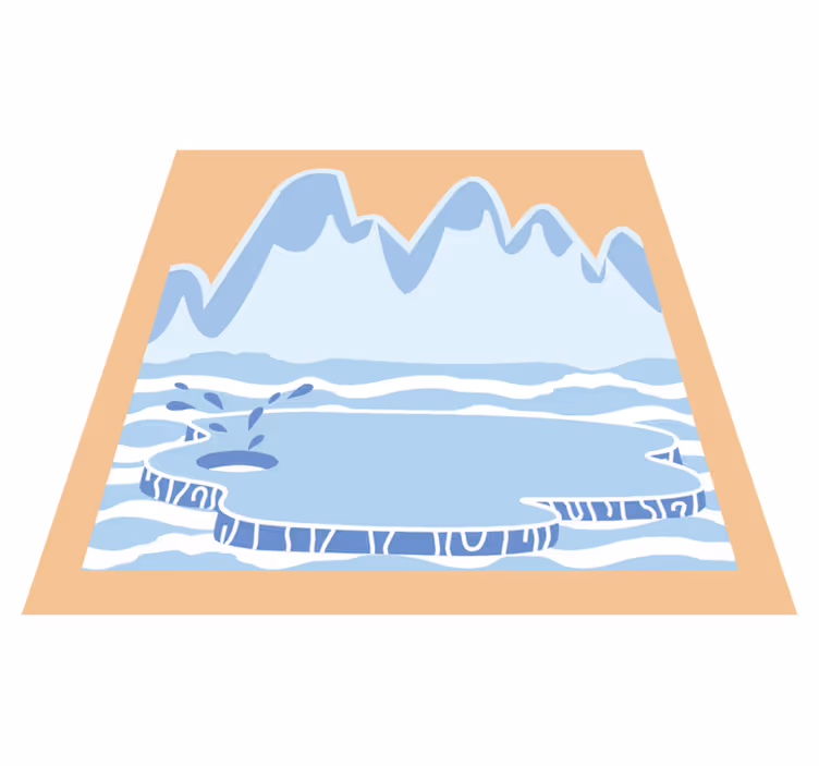 Vinyl teppich kinder blaue eisberge - TenStickers