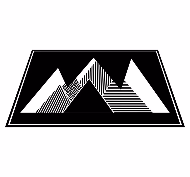 Vinyl teppich kinder schwarz-weiße gestreifte berge - TenStickers