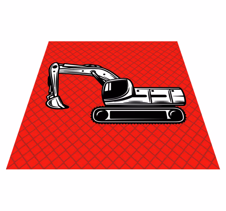 Vinyl teppich kinder monocolor großer bagger - TenStickers