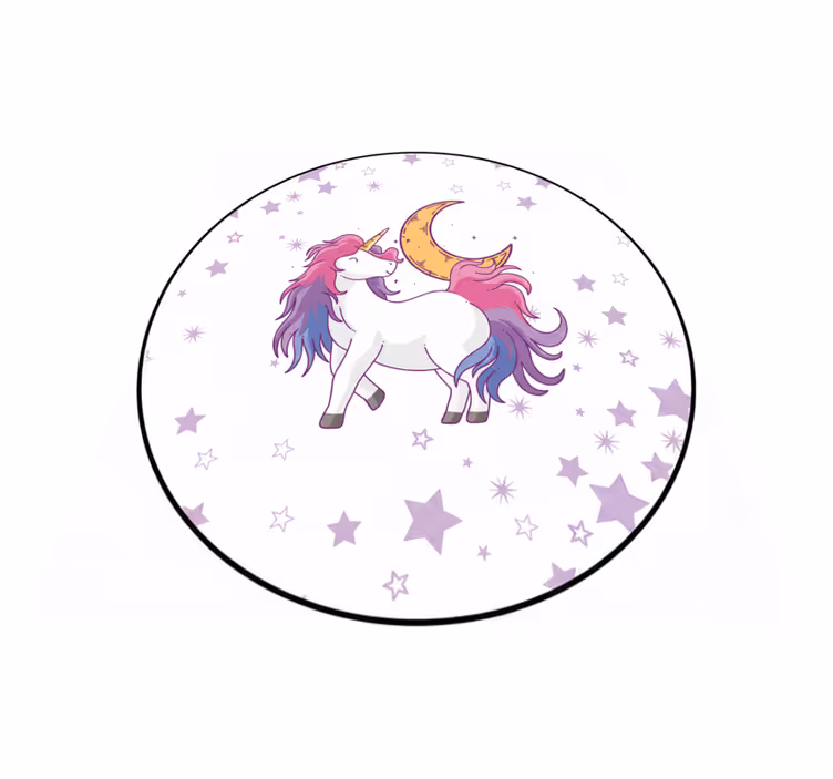 Vinyl teppich kinder einhorn und mond - TenStickers