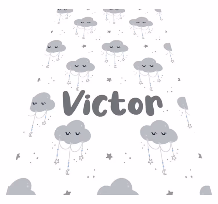 Vinyl teppich kinder personalisiertes graues muster - TenStickers