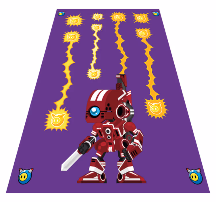 Vinyl teppich spiele roboterschießen nach oben - TenStickers