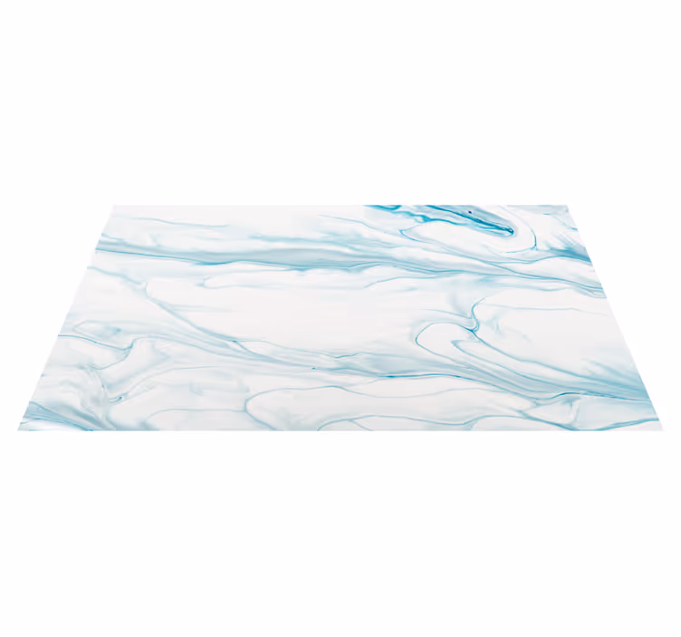 Vinyl teppich eingang in hellblauem marmor - TenStickers