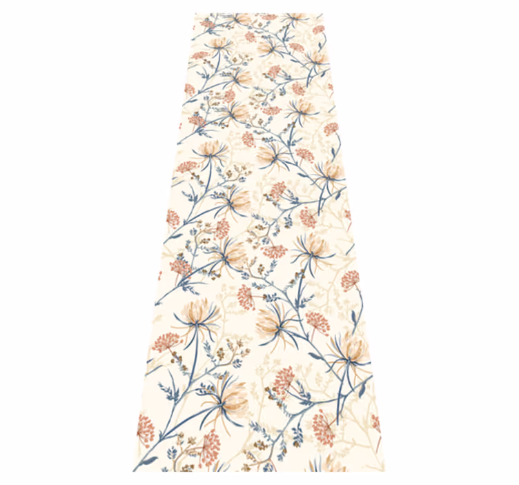 Vinyl teppich wohnzimmer mit vintage blumenmuster - TenStickers