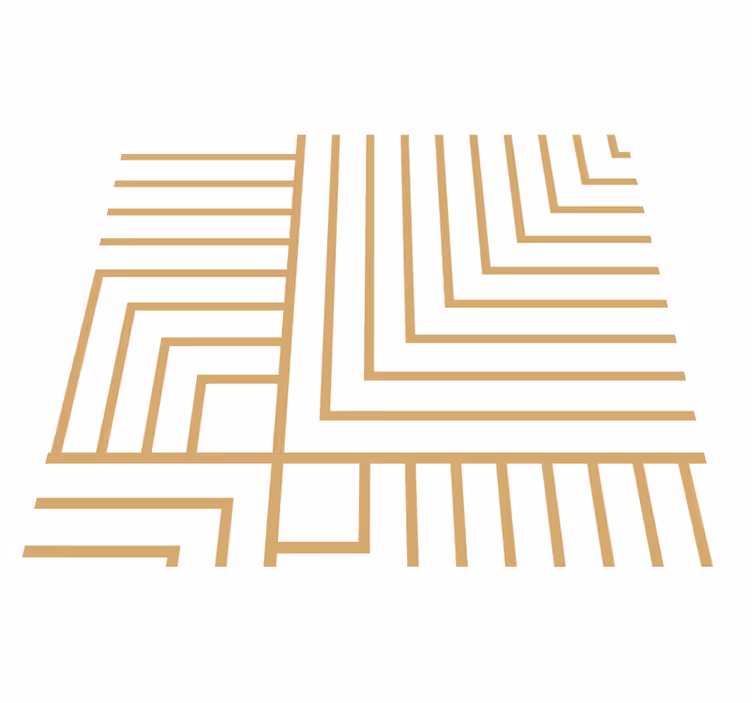 Vinyl teppich wohnzimmer in weiß und gold geometrie - TenStickers