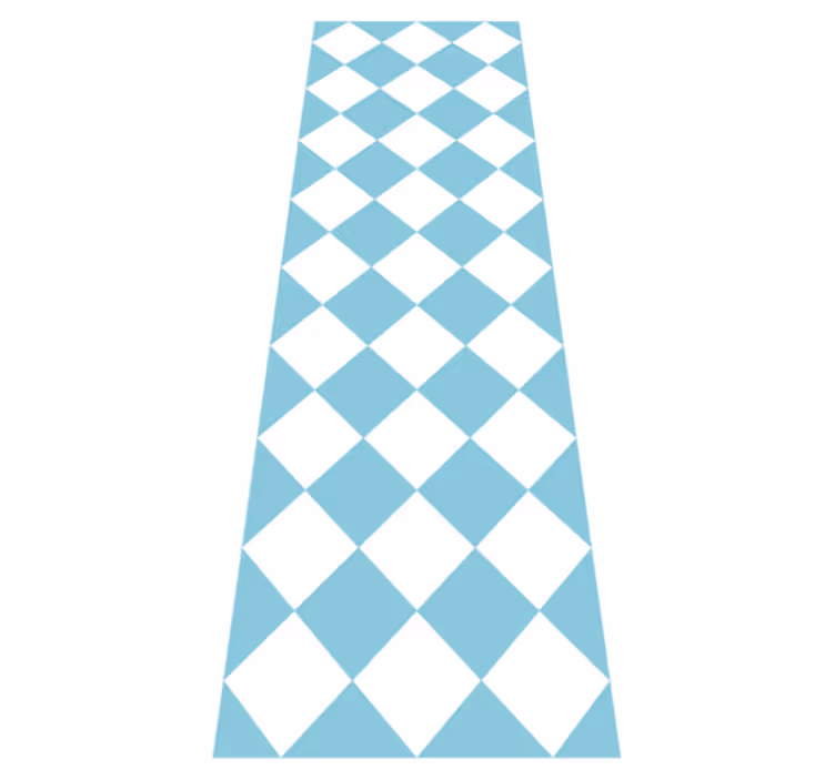 Vinyl teppich flur mit blau-weißer karomuster - TenStickers