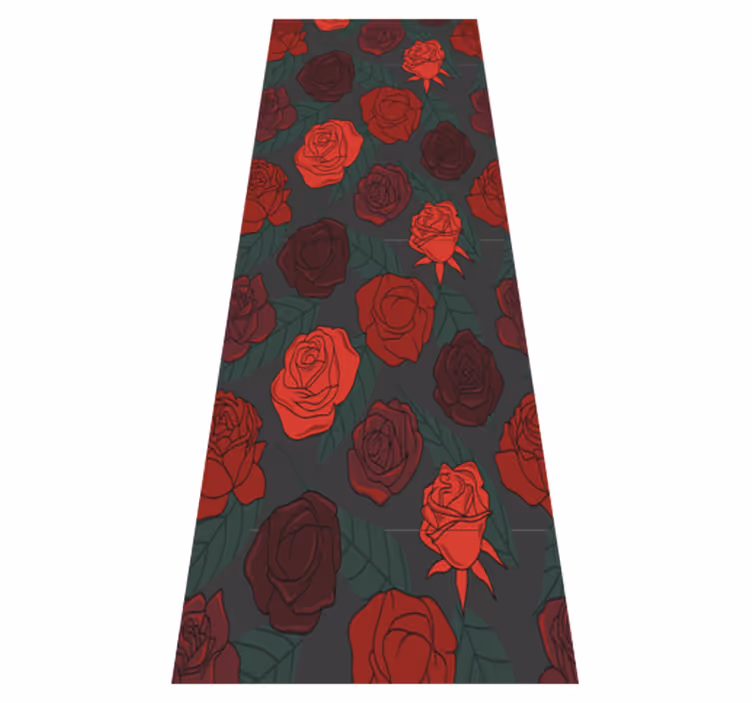 Vinyl teppich flur mit vielen rosen und blättern - TenStickers