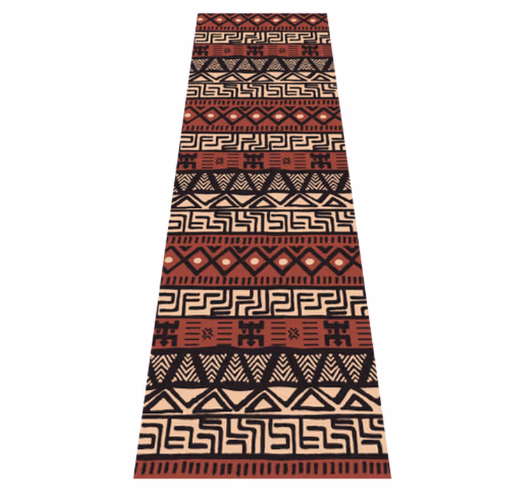 Vinyl teppich flur tribal muster dunkelrot - TenStickers