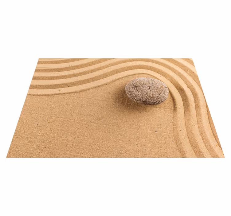 Vinyl teppich beige mit strukturierter zen-kugel - TenStickers