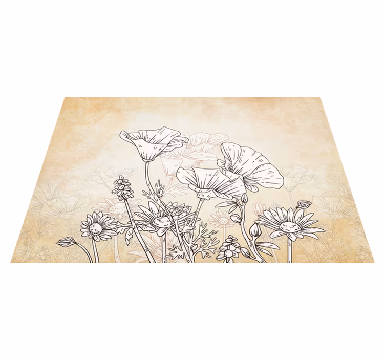 Vinyl teppich beige vintage wiese - TenStickers