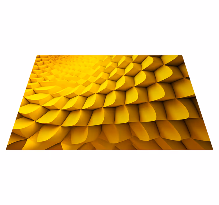 Vinyl teppich gelb mit futuristischer geometrie - TenStickers