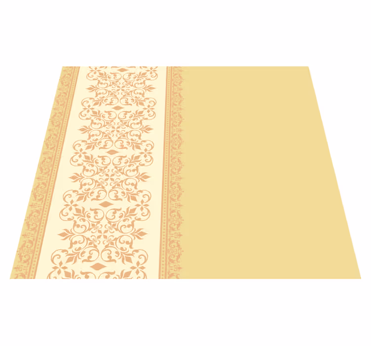 Gelber vinyl teppich mit vintage kamin tapete - TenStickers