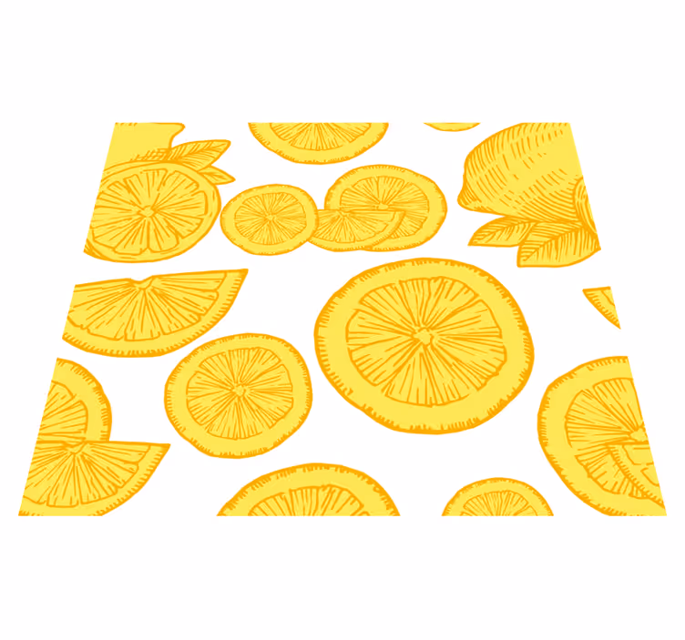 Vinyl teppich gelb orange und zitrone skizze - TenStickers