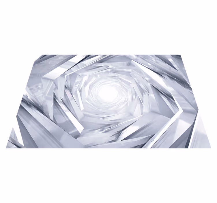Vinyl teppich weiß abstrakter geometrischer tunnel - TenStickers