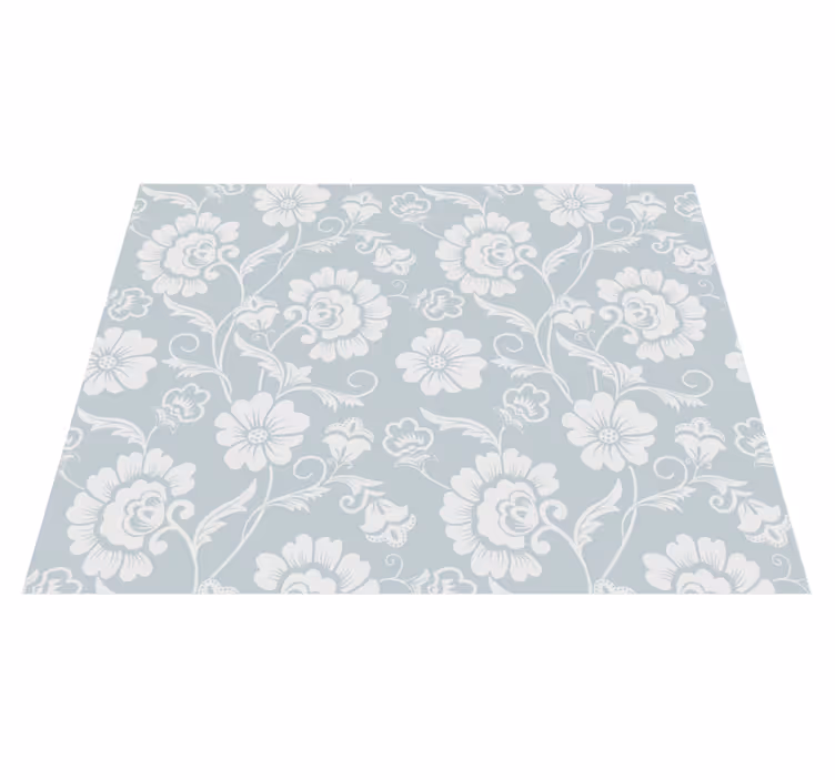 Vinyl teppich weiß im "granny chic" blumenmuster - TenStickers