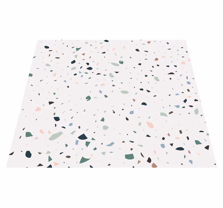 Vinyl teppich weiß mit weißem terrazzo-muster - TenStickers