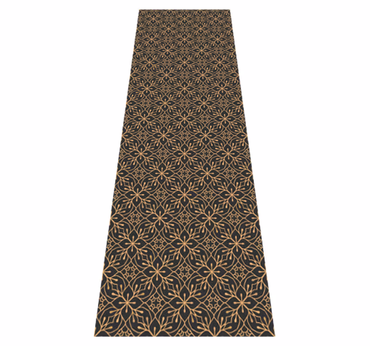 Vinyl teppich braun mit indischem blumenmuster - TenStickers