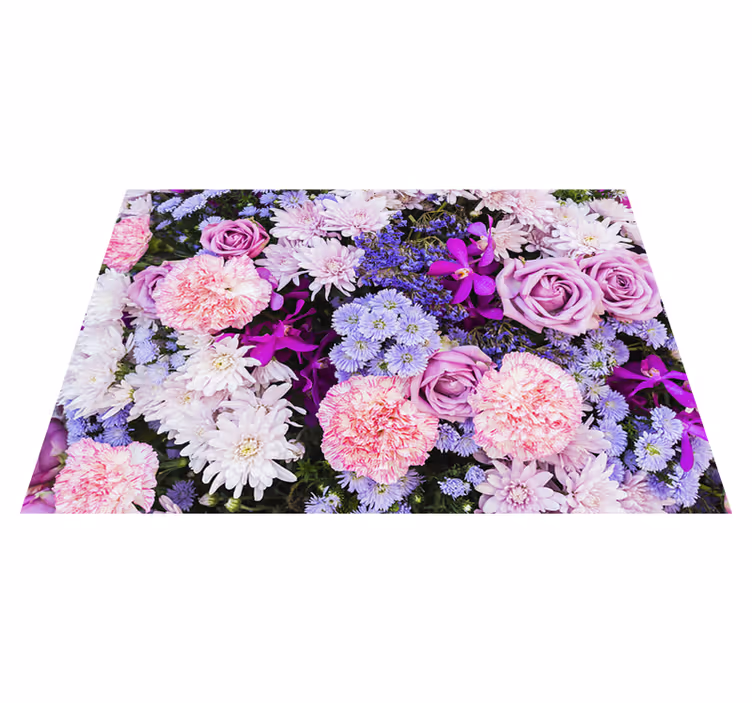 Vinyl teppich lila mit blumenmotiv - TenStickers