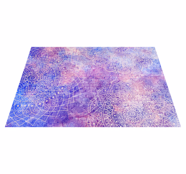 Vinyl teppich lila ziegelwand mit mandala-muster - TenStickers