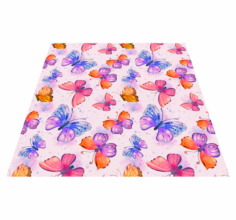 Vinyl teppich lila mit buntem aquarelldesign - TenStickers
