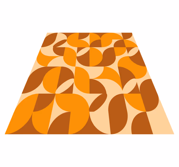 Vinyl teppich orange mit retro orangen figuren - TenStickers