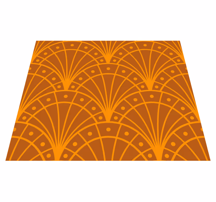 Vinyl teppich orange im eleganten art deco stil - TenStickers