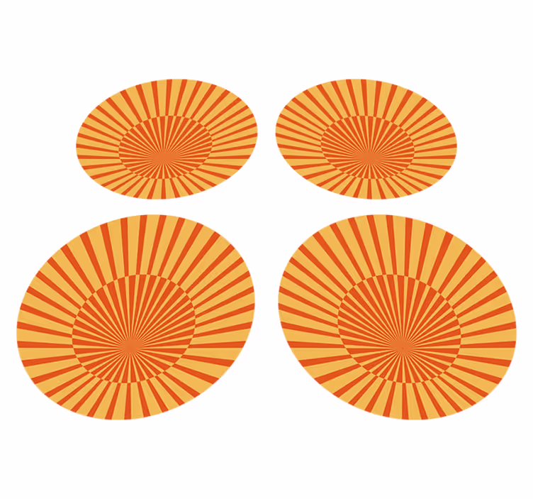 Vinyl teppich orange 70er jahre sonnenkreis - TenStickers
