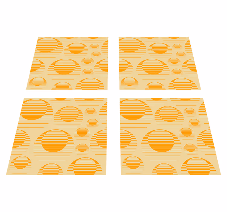 Vinyl teppich orange retro sonne design - TenStickers