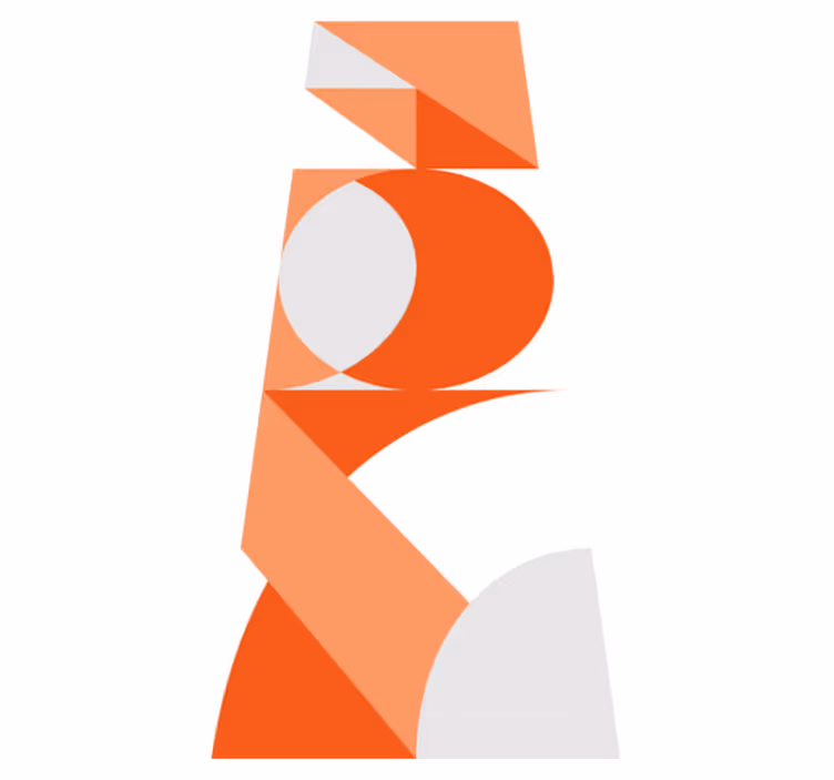 Vinyl teppich orange mit orange-weißen farbkasten - TenStickers
