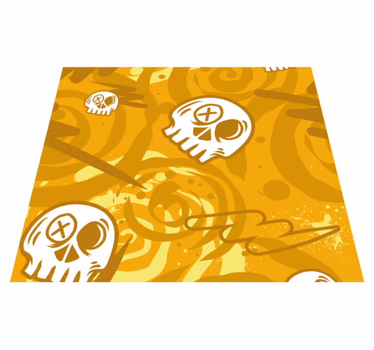 Vinyl teppich orange mit totenkopf graffiti - TenStickers