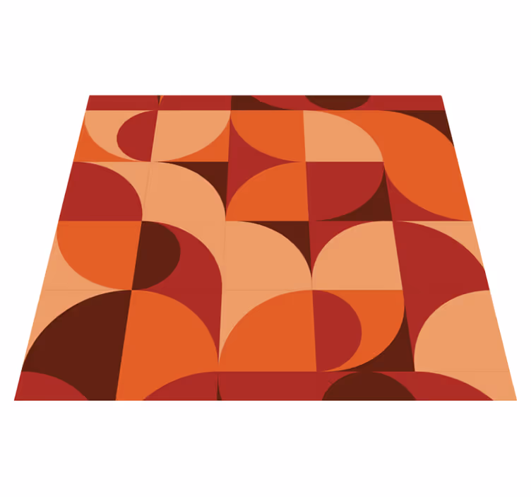 Vinyl teppich orange retro print rot - TenStickers