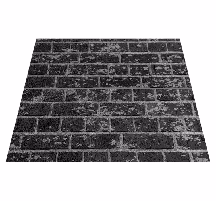 Vinyl teppich schwarz ziegelsteinoptik - TenStickers