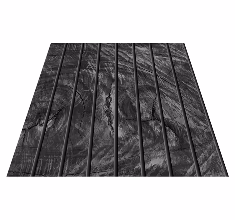 Vinyl teppich schwarz mit holzplanken-optik - TenStickers
