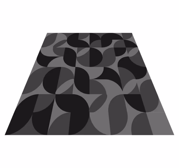 Vinyl teppich schwarz mit retro schwarzen formen - TenStickers