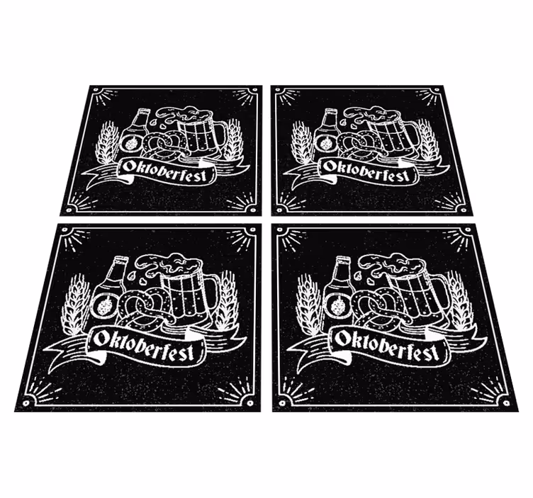 Vinyl teppich schwarz mit kaltem bier und namen - TenStickers