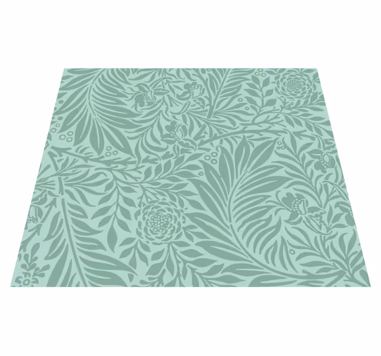 Vinyl teppich grün mit mintgrünem vintage-muster - TenStickers