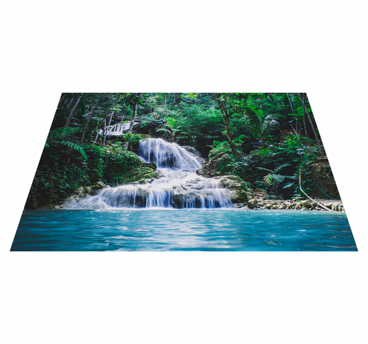 Vinyl teppich grün mit tropischem design - TenStickers