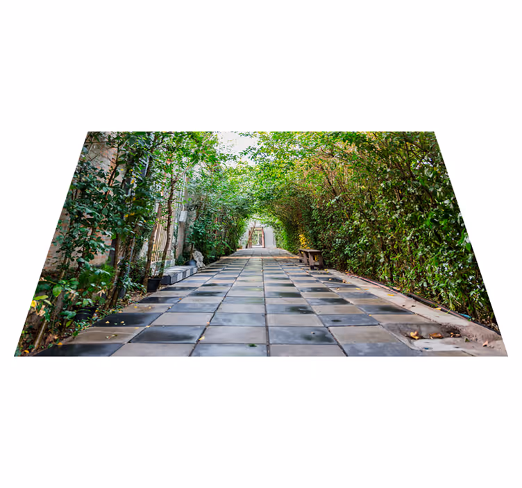 Vinyl teppich grün ruhiger gartenweg - TenStickers