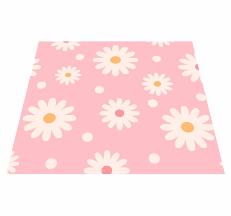 Vinyl teppich terrasse mit vintage blumenmuster rosa - TenStickers