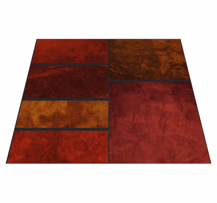 Vinyl teppich terrasse mit strukturiertem patchwork design - TenStickers