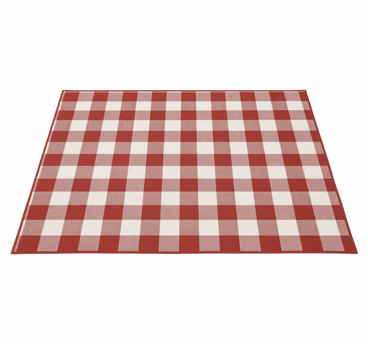 Vinyl teppich rot mit kariertem muster - TenStickers