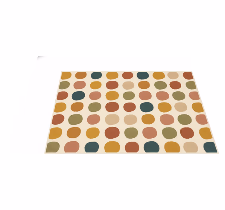 Vinyl teppich rot mit buntem boho punkte muster - TenStickers