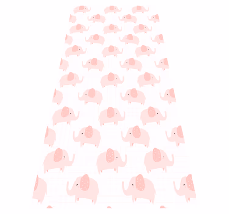 Vinyl teppich rosa mit pinken elefanten - TenStickers