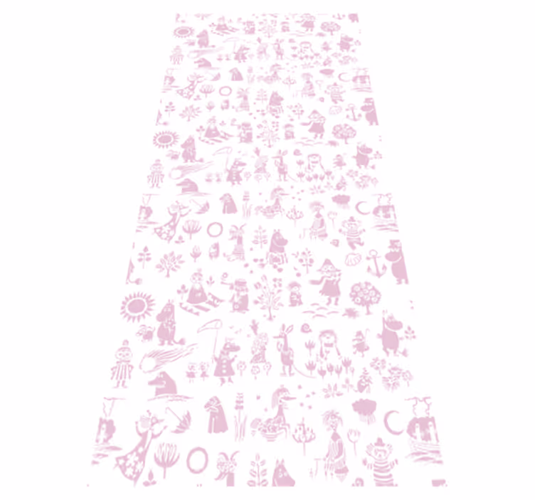 Vinyl teppich rosa mit pinkem moomin tapetenmuster - TenStickers