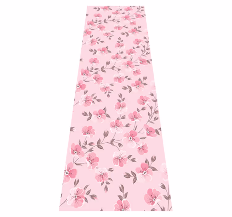 Vinyl teppich rosa mit niedlichen pinken blumen - TenStickers