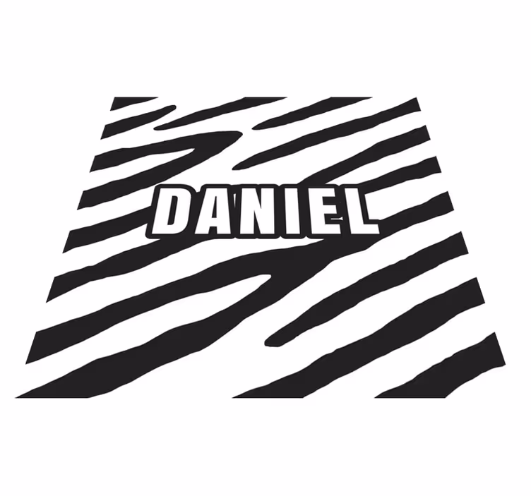 Vinylteppich mit Name personalisiertes zebramuster - TenStickers