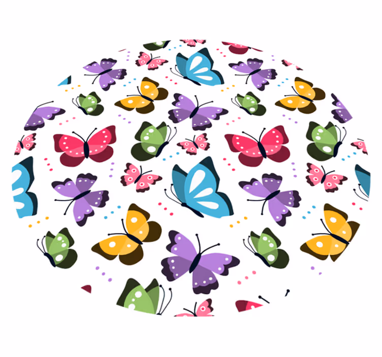 Fabelhafte runde schmetterlinge vinyl teppich - TenStickers