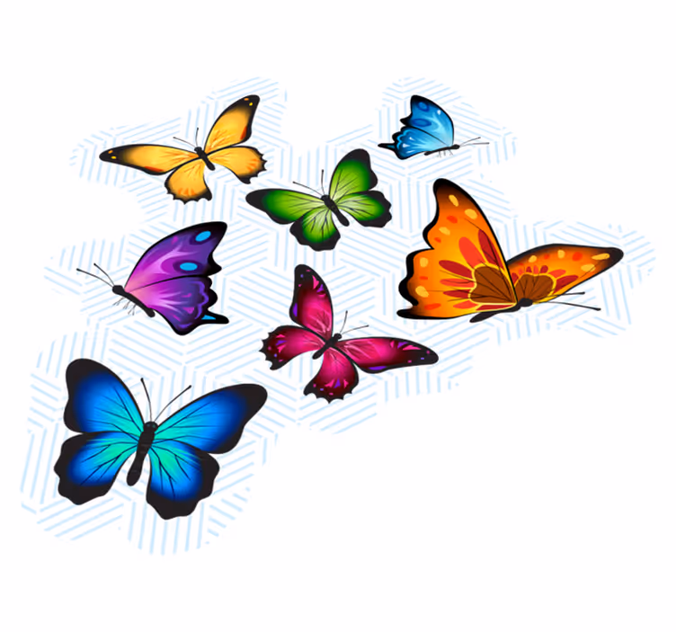 Fliegende schmetterlinge tier vinyl teppich - TenStickers